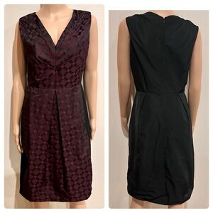 Lida BaDay Tucked Burgundy and Black Cocktail & Party Dress with pockets!